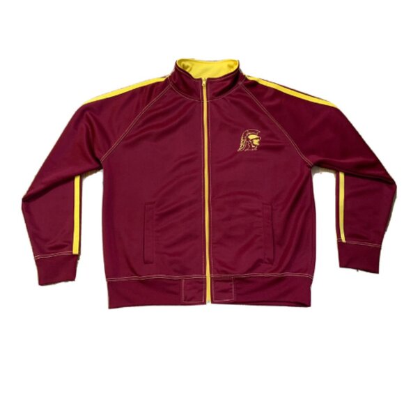 Vintage Foot Locker USC Trojans Track Jacket Mens Red Full Zip Size XL - Picture 1 of 10